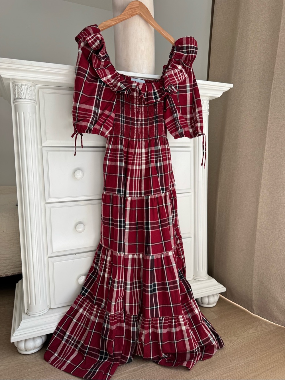 Hill House Home Red Plaid Nap Dress – M